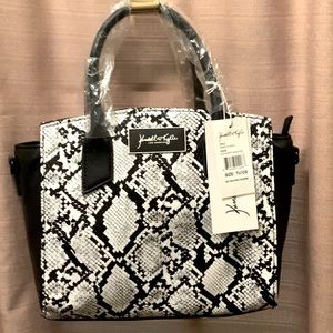 Kendall and Kylie black and white snake print purse